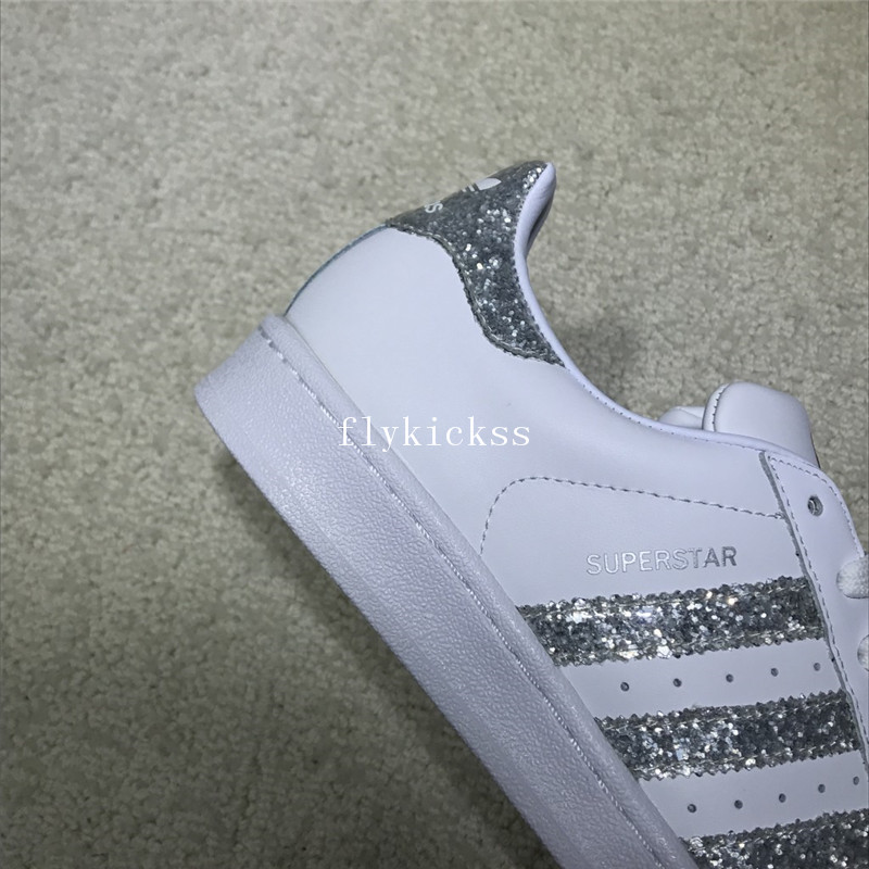 Adidas Superstar White Silver Strips S76923